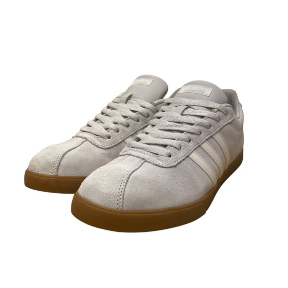 Adidas Women’s White Suede Gum Sole Lace-Up Ortholite Courtset Sneakers Size 11 - Picture 3 of 8